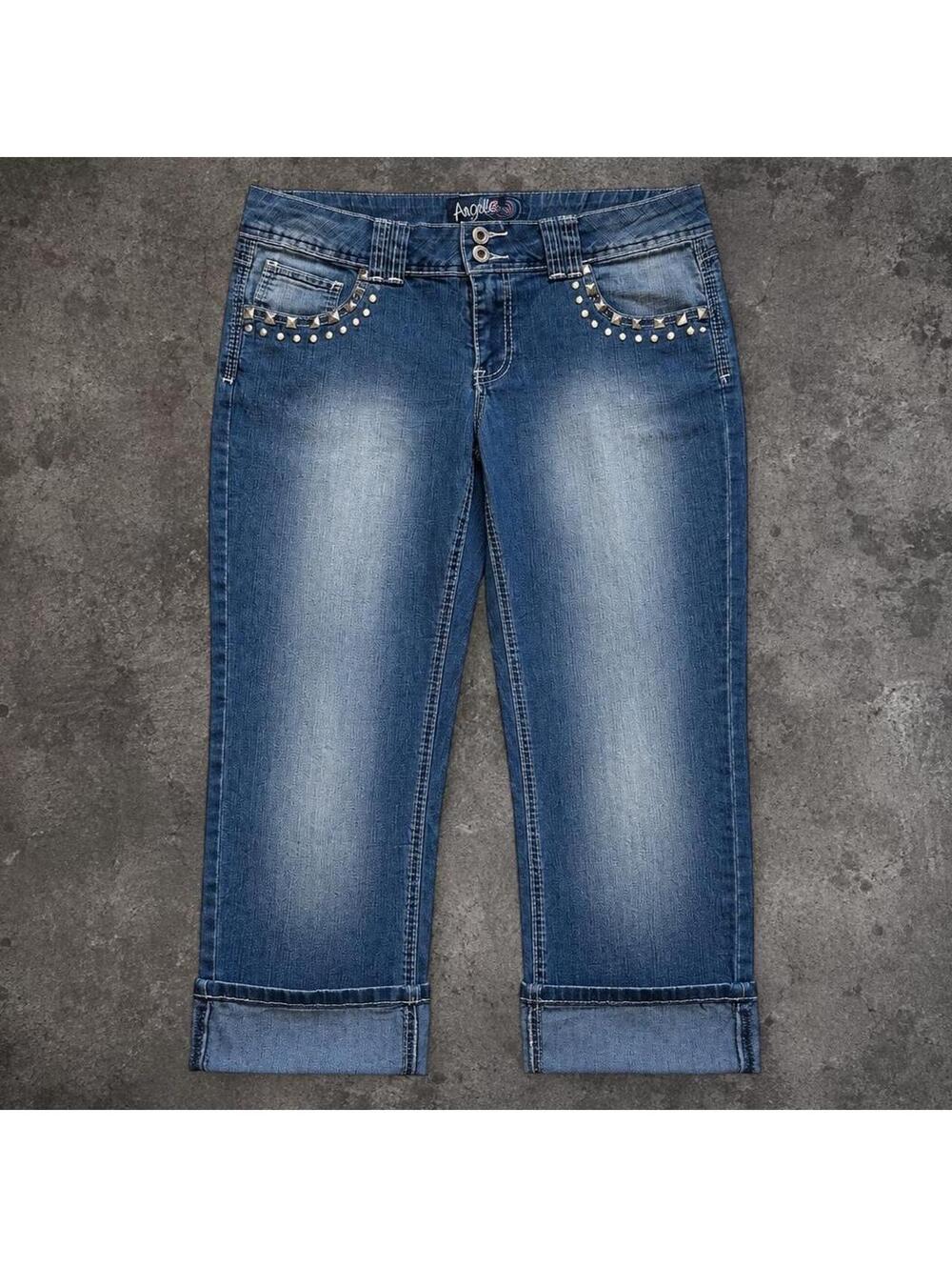 Fire Y2K Angels low rise capri jeans with studded pockets